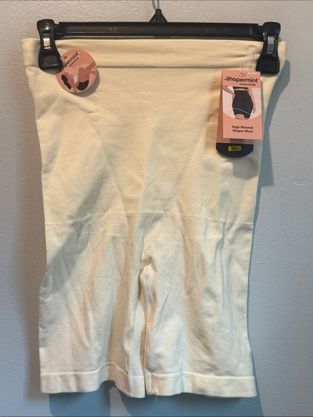 Shapermint Medium Large Cream High Waisted Shaper Short Tummy Shaping Shorts